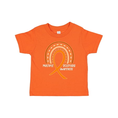 

Inktastic Multiple Sclerosis Awareness Orange Ribbon Rainbow Gift Toddler Boy or Toddler Girl T-Shirt