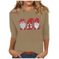 thumbnail image 2 of Lolmot Christmas Gnome Shirt for Women Ugly Santa Graphic Print Tee Tops Cute Holiday 3/4 Sleeve O-Neck Pullover Tops Fall Holiday Thanksgiving Tops, 2 of 4