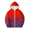 thumbnail image 5 of Eltusu Girls Full Zip Hoodies, Casual Gradient Long Sleeve Relaxed Fit Girls Outerwears Red Size 4-12 T, 5 of 6
