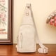 thumbnail image 5 of Mochila de gran capacidad Methold bolso de hombro textura de cuero suave PU con bolso pecho blanco, 5 of 6