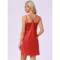 thumbnail image 3 of DARING DIVA Women's Satin Slip Double Strap Racerback Silky Night Dress XL Red, 3 of 6