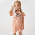 thumbnail image 2 of Summer Sets Two Piece Outfits Short Sleeve T-Shirt Tops + Shorts Girls 2-3Years Clothes, 2 of 9