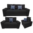 thumbnail image 1 of Sala Modular 3-2-1 El Bazar Store Suecia Negro, Sofa, Love seat y sillon Tela lino nacional, 1 of 8