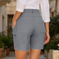 thumbnail image 6 of UKHCCC Plus Size Outdoor Cargo Shorts for Women Multi-Pocket High Waist Button Fly Travel Golf Casual S-2XL, 6 of 7