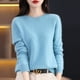 thumbnail image 1 of Suéter de lana 100 % pura para mujer, jersey de punto informal, otoño e invierno, suave y cálido, de lana caliente, manga larga, básico, cuello redondo, 1 of 5
