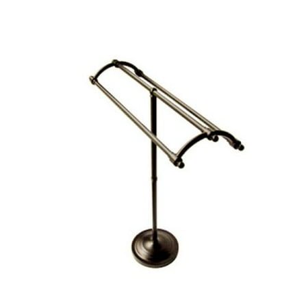 Kingston Brass CC2275 31-1/8-Inch Length and 35-Inch Tall Pedestal Round Plate Towel Rack, Oil Rubbed Bronze