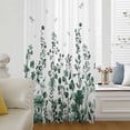 thumbnail image 6 of Green Botanical Sheer Curtains 45 Inches Long, Dragonfly Flower Leaf Retro Ink Style Light Filering Curtains, Breathable Simi Curtain Privacy Drapes for Kitchen Bathroom Small Window Treatment, 6 of 9
