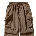 thumbnail image 4 of QIYAGBSA Cargo Pants for Men Drawstring Elastic Waist Multi Flap Pocket Adjustable Ankle Joggers Loose Fit Outdoor Hiking Casual Everyday Fall, 4 of 5