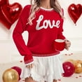 thumbnail image 5 of Erwazi Women Valentine's Day Love Letter Sweaters Oversize Pullover Valentine Crew Neck Outfits Tops, 5 of 8