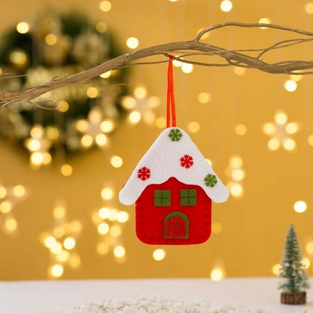 

YUEHAO Home Decor Christmas Ball Pendant Cloth Applique Christmas Snowman Small Pendant Hangs Red