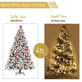 thumbnail image 3 of Ktaxon 6 FT Flocked Christmas Tree, Traditional Xmas Pine Tree Unlit, 1050 Tips Auto Open Structure, 3 of 6