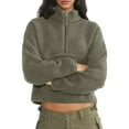 thumbnail image 2 of SAATLERI Fleece Pullover Women Long Sleeve Half Zip Sherpa Jacket Warm Trendy Teddy Fall Sweatshirts with Side Pockets, 2 of 9