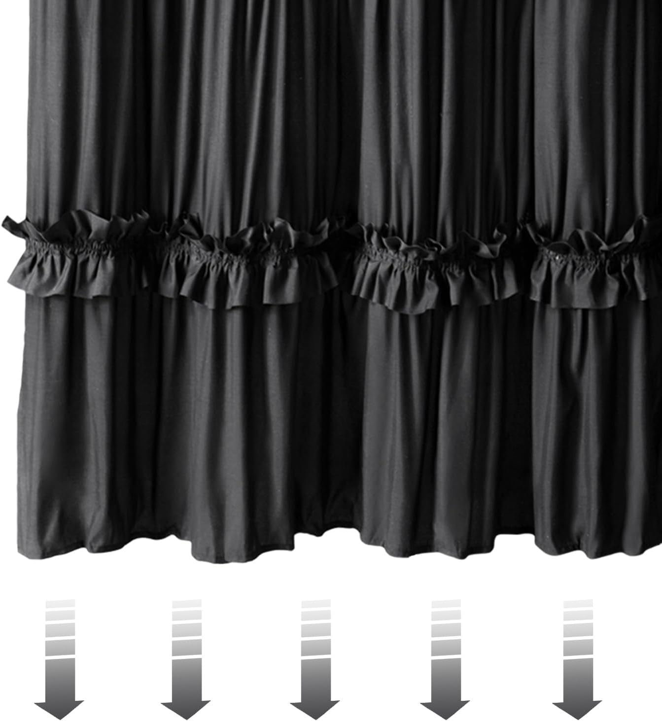 Psoiuetr Vintage Shower Curtain Boho Farmhouse Shower Curtain for Bathroom Black 72" L x 72" W