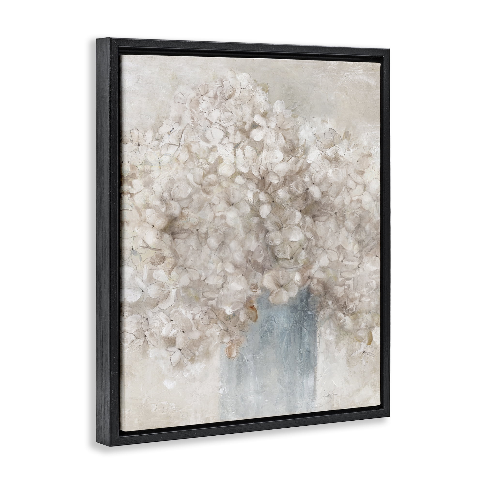 Stupell Industries Soft Clouded Bouquet Botanical & Floral Painting Black Floater Framed Art Print Wall Art, 17 x 21