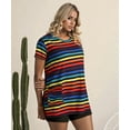 thumbnail image 2 of TIYOMI Plus Size Tops for Women 3X Summer Short Sleeve Pride Month Tops Crewneck Tunic Pocket Rainbow Stripe Shirts Pullover Casual T-Shirt Loose Fit Summer Tee 3XL 22W 24W, 2 of 5