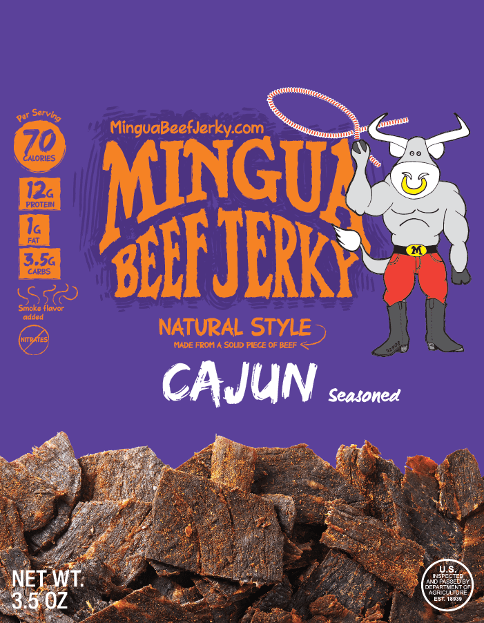 Mingua Beef Jerky Cajun 3.5 oz Bag