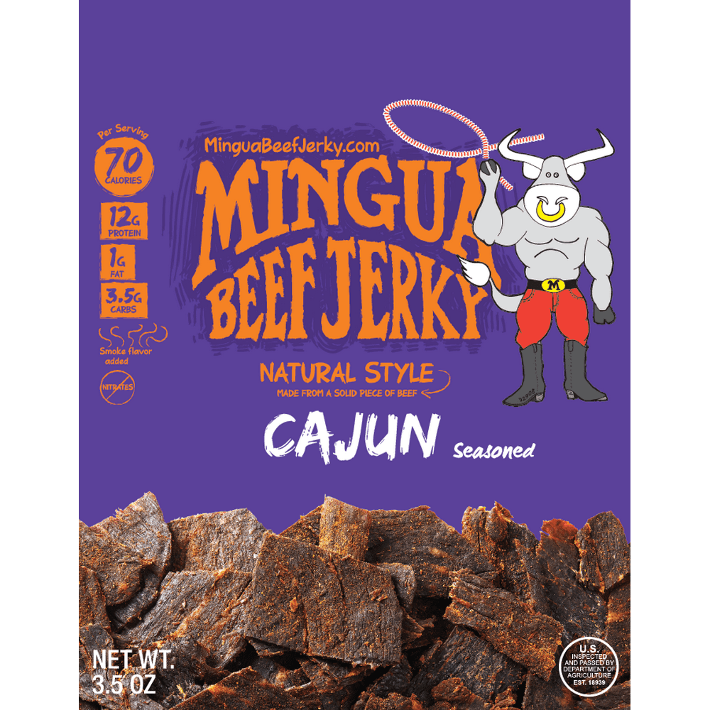 Mingua Beef Jerky Cajun 3.5 oz Bag