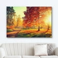 thumbnail image 2 of wall26 Canvas Print Wall Art Path Through Red &amp; Orange Autumn Park Nature Wilderness Photography Modern Art Rustic Scenic Colorful Multicolor for Living Room, Bedroom, Office - 32"x48", 2 of 5
