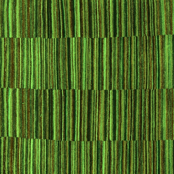 Ahgly Company Indoor Square Abstract Green Modern Area Rugs, 4' Square