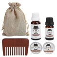 thumbnail image 1 of Beard Cream Essential Oil Comb Set Travel Portable Beard Care Grooming Kit with Storage Bag, 1 of 4