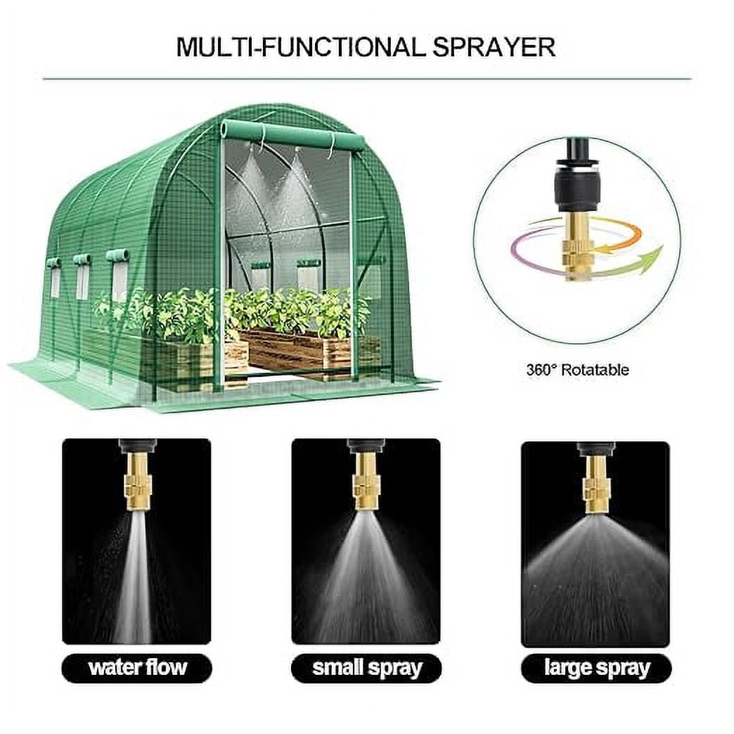 32FT Watering System for Greenhouse, Automatic Irrigation Kit Hose Adjustable and Bendable Nozzel for Outdoor Plants Flowers and Vegetables