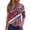 Watermelon Red, variant on Women's T-Shirts Patriotic Star Print 250th Anniversary USA Crew Neck 3/4 Sleeve Independence Day