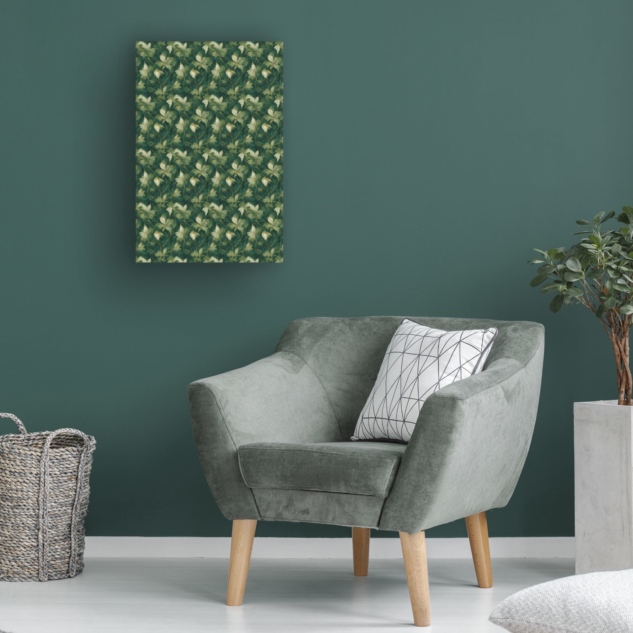Canvas Wall Art - Treechild 'Green Leafs Pattern' Wall Art for Living Room, Bedroom, or Office D?cor by Trademark Fine Art - 30 x 47 Inches