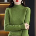 thumbnail image 5 of Pull Femme Automne Hiver Mode Coréenne Chaud Col Mi-Haut Basique Tricoté Manches Longues, 5 of 5