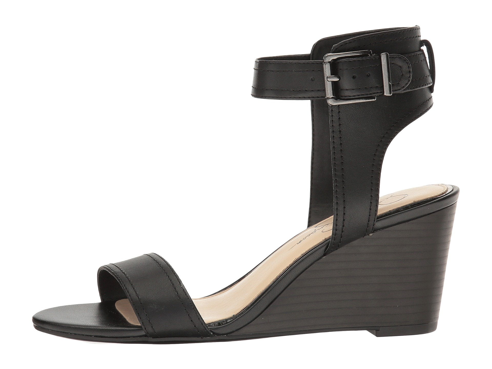 Jessica Simpson Women's CRISTABEL Wedge Sandal BLACK NAPPA,12 - Walmart.com