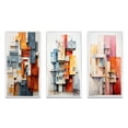 thumbnail image 2 of Designart "Constructed Horizons in Constructivism II" Abstract Framed Wall Art Set Of 3 - Orange Constructivism Frame Canvas Set For Living Room Decor, 2 of 6