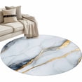 thumbnail image 2 of Gray Marble Round Area Rug 3.3 FT, Non Slip Small Entryway Kitchen Mat, Modern Ink Painting Art Abstract Washable Soft Circular Rug Non-Shedding Door Mat for Bathroom Playroom Kids Room, 2 of 9