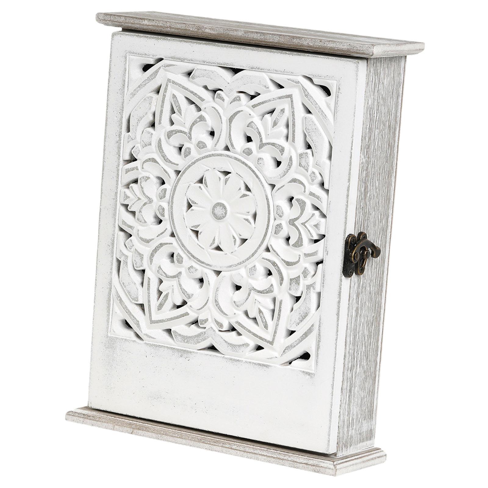 Key Box Key Holder Key Cabinet Solid Wood with 6 Hooks for Entryway Offices and Homes Decoration