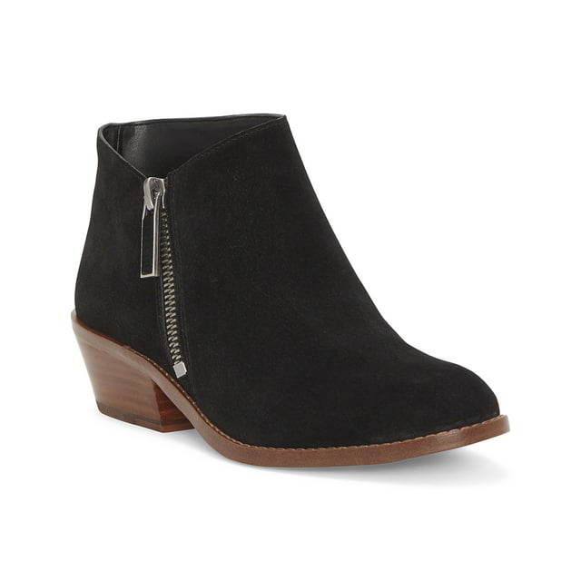 1.State Rosita Leather Boot Black Nubuck Suede Low Cut Designer Ankle Bootie (10, Black)
