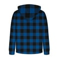 thumbnail image 5 of Momasggi Men's Big and Tall Fleece Hoodies Flannel Plaid Print Pullover Tops Cozy Long Sleeve Drawstring Hooded Sweatshirt Warm Winter Hoodie with Pockets Blue 3XL, 5 of 6