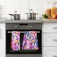 thumbnail image 4 of Yayeee 2 Pack Hand Towels for Bathroom 100% Cotton 16" x 28" Soft Absorbent Kitchen Towel, Purple Colorful Circles, 4 of 7