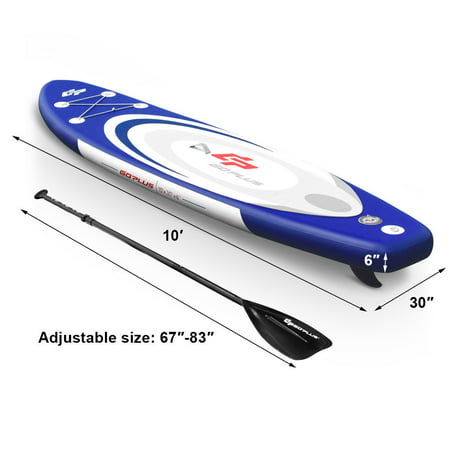 Goplus 10' Inflatable Stand up Paddle Board Surfboard SUP W/ Bag Adjustable Paddle Fin