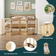 thumbnail image 2 of Semiocthome Foldable Dog Gate Bamboo Extra Wide Pet Gate with 2 Metal Stand for Indoor,Natural,74"W, 2 of 7