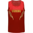 thumbnail image 2 of Yanarno Débardeurs de Boxe à Sequins pour Garçons Sans Manches Imprimé Lettres pour Course Rouge 10, 2 of 6