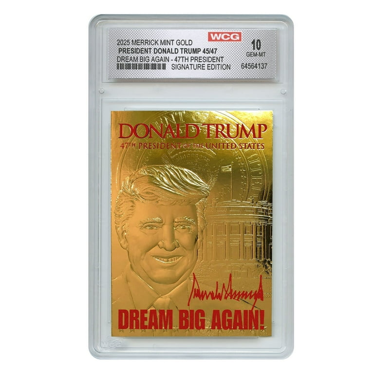 Donald Trump 2024 President Souvenir: 23K Gold Signature Card, Gem