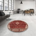 thumbnail image 4 of Ahgly Company Machine Washable Indoor Round Traditional Orange Salmon Pink Area Rugs, 4' Round, 4 of 7