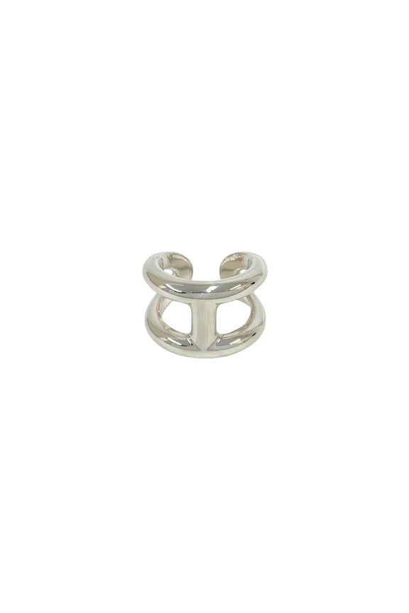 Pre-Owned HERMES Osmos GM Sterling Silver 925 Ring, Men's Accessory, Silver, 56118