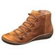 thumbnail image 1 of NECHOLOGY Botas Mujer Adulto Femenino Zapatos Botines para mujer Boots Retro Toe Lace Up Leather Shoe Zipper Casual Boots Round Flat Side Femen's Boots (Brown, 9), 1 of 2