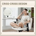 thumbnail image 4 of HOMCOM Criss Cross Chair with Arms, Wide Office Chair, No Wheels, Beige, 4 of 10