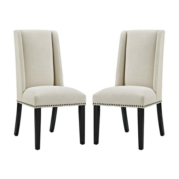 Modern Contemporary Urban Design Dining Kitchen Room Side Chair, Set of Two, Fabric, Beige