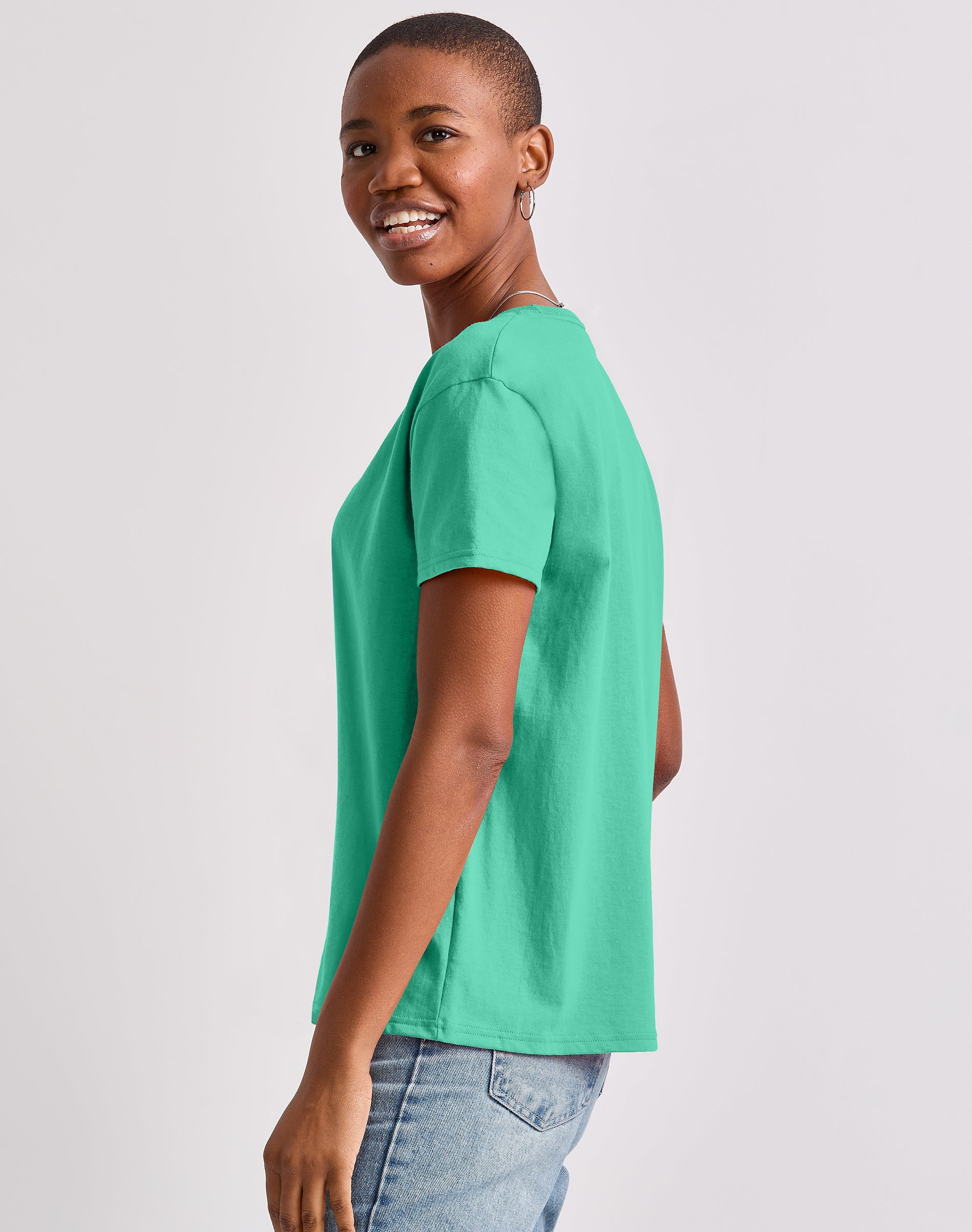 Hanes Essentials Women’s T-Shirt, 100% Cotton Relaxed-Fit Tee, Sizes XS-XXL