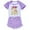 Light Purple, variant on sususu Girls Outfits 2 piece Graduation Season Printed Short Sleeve Top and Pants Outfit Set for Toddlers and Kids,Yellow,5-6 Years