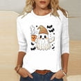 thumbnail image 2 of Enjoytime Womens Shirts Halloween Ghost Graphic Crew Neck 3/4 Sleeve Tshirt Fall Party Cute Plus Size Tops, 2 of 6