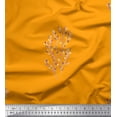 thumbnail image 1 of Soimoi Orange Cotton Cambric Fabric Artistic Leaves Print Fabric by the Yard 42 Inch Wide, 1 of 1