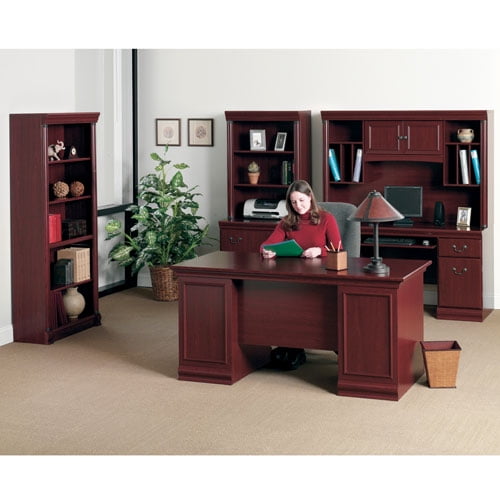 Bush Birmingham Executive 5-Shelf Bookcase, Harvest Cherry
