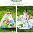 thumbnail image 2 of Foldable Waterproof Picnic Blanket, Thick Padded Outdoor Mat with Carry Handle, Beach Camping Tote Bag Must Have(Random Pattern-Medium), 2 of 6
